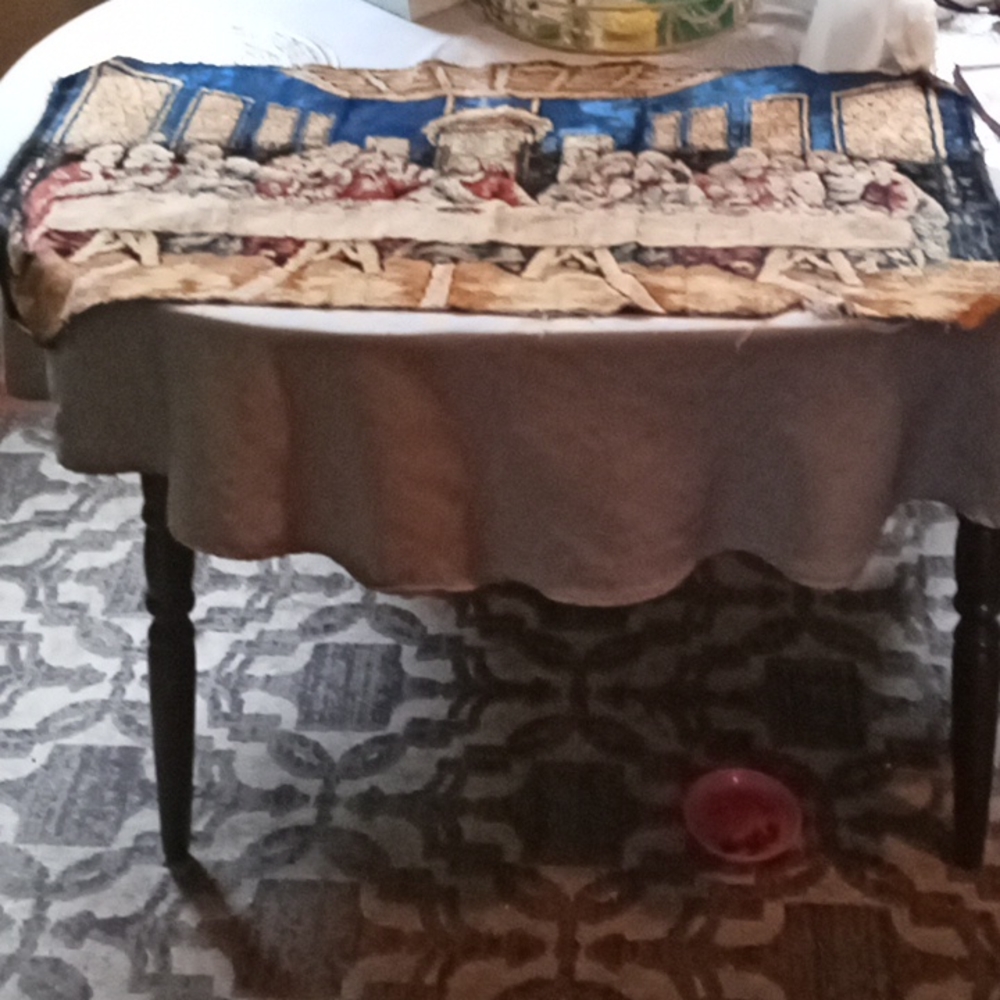 Vintage velvet tapestry of the last supper